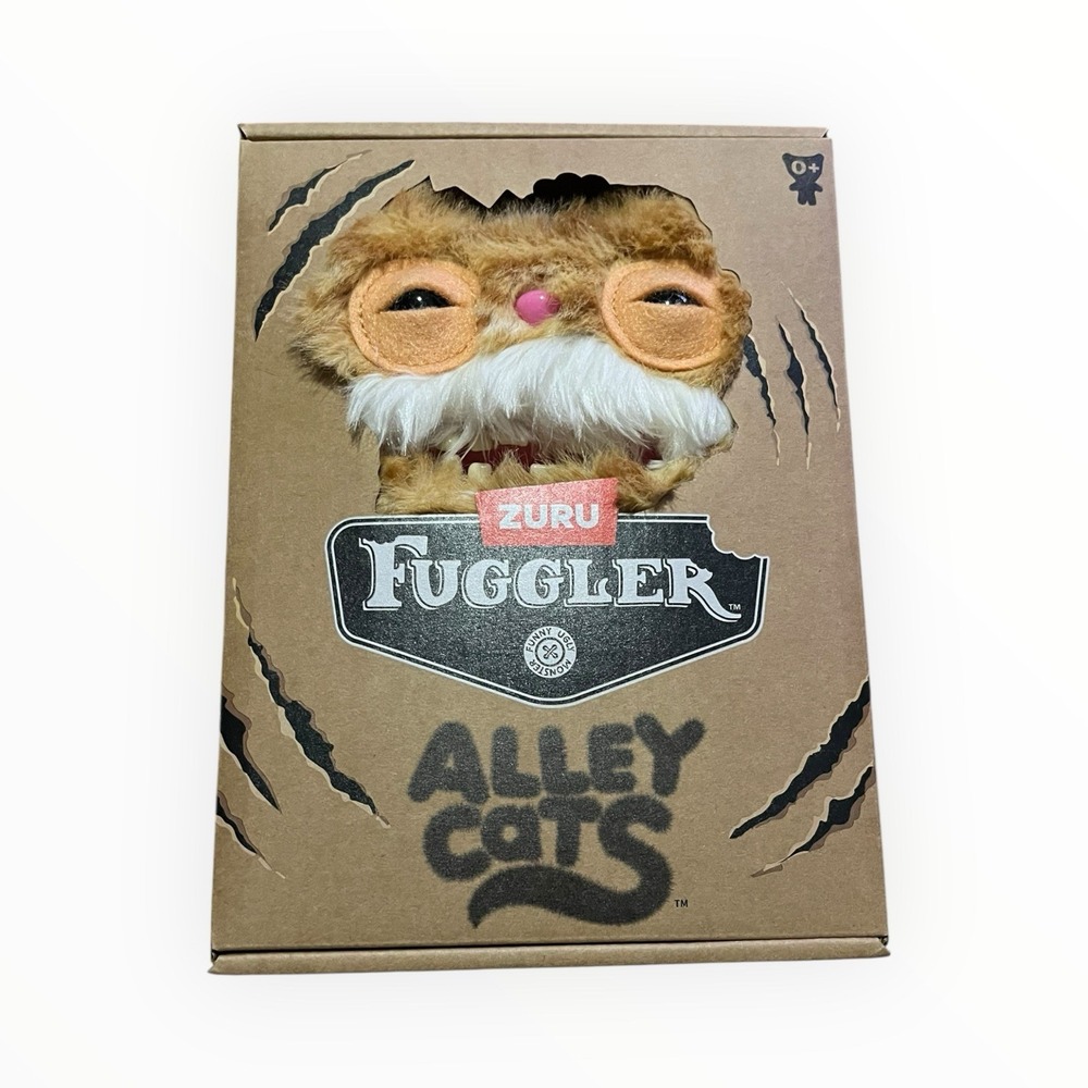 New Fuggler Alley Cats Stinkface Brown/Orange Tabby 9" Plush Toy Pink Zuru